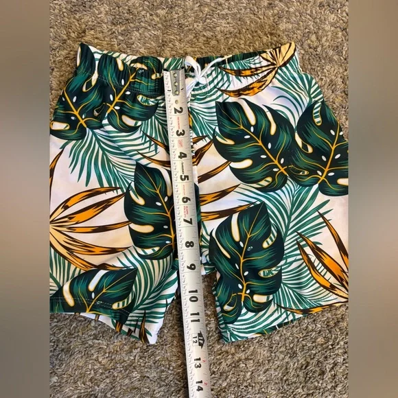 Boys Tropical Swim Set - Black UPF Sun Protection Rash Guard, Patterned Trunks - Picture 12 of 13